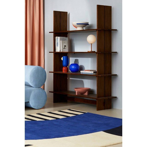 Tamsios natūralios spalvos iš pušies masyvo pastatoma lentyna 140x180x40 cm Tottori – Jotex-image-2