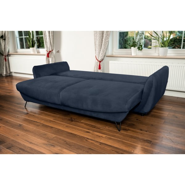 Mėlynos spalvos iš šenilinio audinio sulankstoma/su sandėliavimo vieta sofa 236 cm Silva – ELTAP-image-2