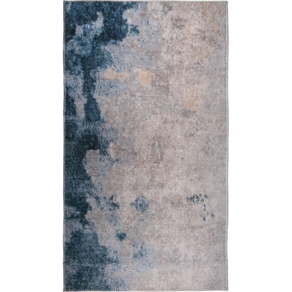 Mėlynos ir kreminės spalvos plaunamas kilimas 80x50 cm - Vitaus
