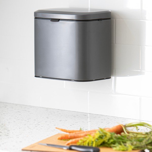 Tamsiai pilkos spalvos maisto atliekų šiukšliadėžė 4 l Essentials – Ladelle-image-3