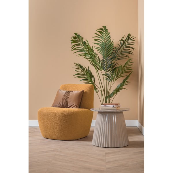 Iš marmuro apvalios formos kavos staliukas šviesiai rudos spalvos ø 45 cm Luscious – Leitmotiv-image-1