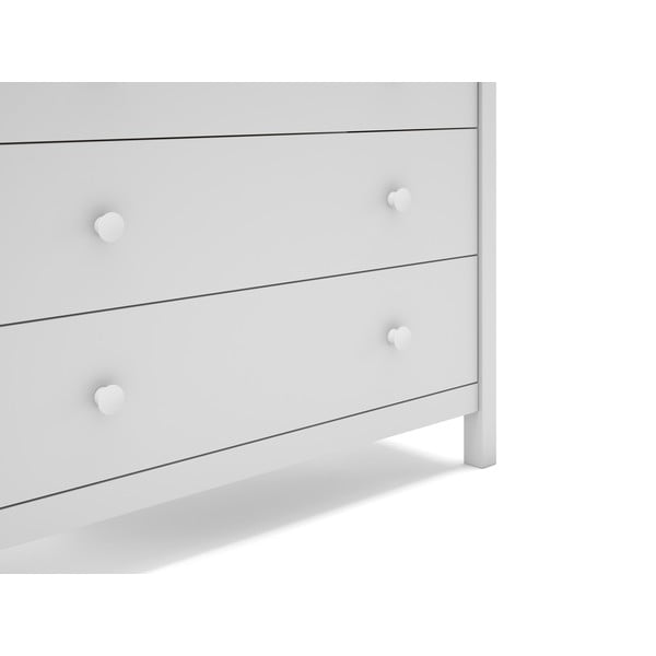 Balta žema vaikiška komoda iš pušies medienos 100x80 cm Max - Marckeric-image-1