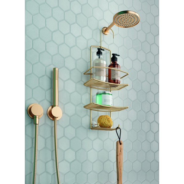 Pakabinama iš plieno vonios lentyna auksinės spalvos Onda – Metaltex-image-1