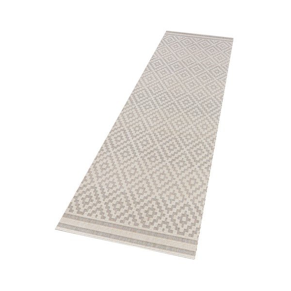 Pilkos ir kreminės spalvos protektorius, tinkamas naudoti lauke NORTHRUGS Meadow, 80 x 200 cm-image-3