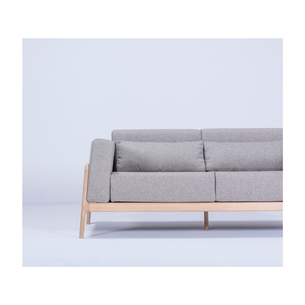 Pilkos spalvos sofa su ąžuolo masyvo konstrukcija Gazzda Fawn, 180 cm-image-2