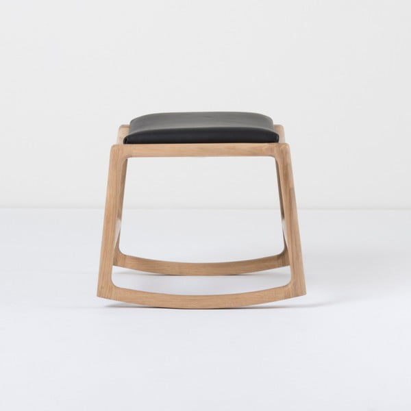 Pakoja su ąžuolo masyvo konstrukcija ir juodos buivolo odos detalėmis Gazzda Dedo-image-1