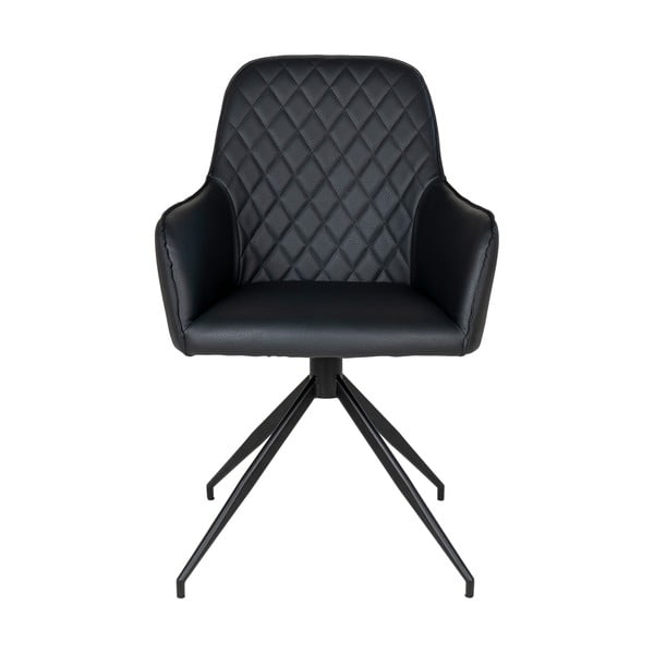 Juodos spalvos iš audinio valgomojo kėdė Harbo – House Nordic-image-2