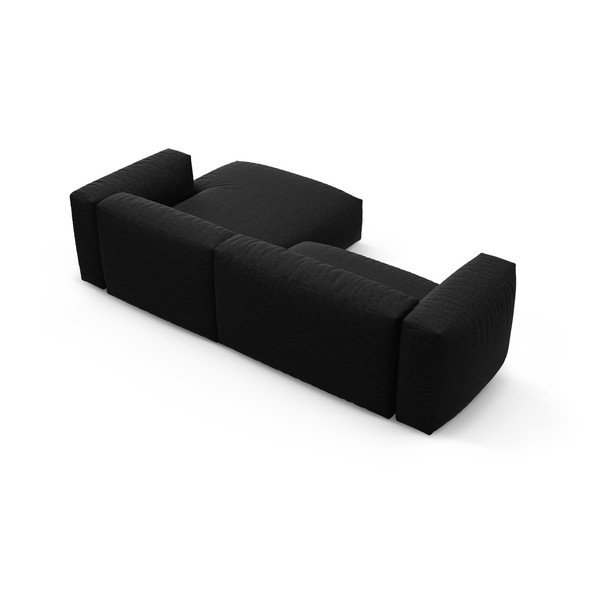Juodos spalvos sulankstoma modulinė kampinė sofa (su dešiniuoju kampu/su gultu) – Micadoni -image-4