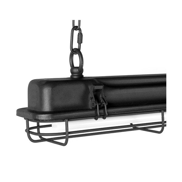 Juodas pakabinamas šviestuvas su metaliniu gaubtu 125x11 cm Hangar - Tomasucci-image-1