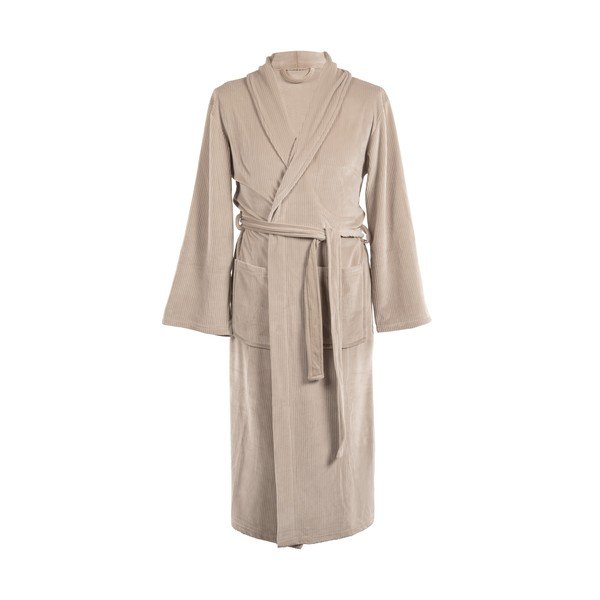 Taupe spalvos iš mikropliušo chalatas S/M Elena – Tiseco Home Studio