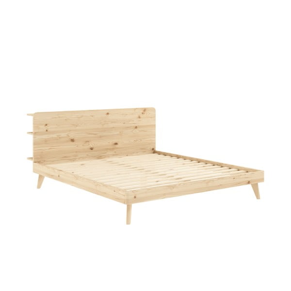 Natūralios spalvos dvigulė lova su grotelėmis 140x200 cm Retreat - Karup Design