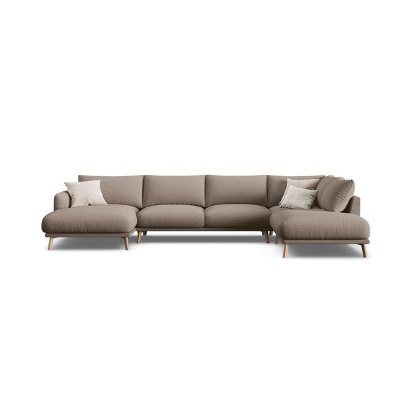 Taupe spalvos kampinė sofa („U“ formos) Naomi – Micadoni -image-3