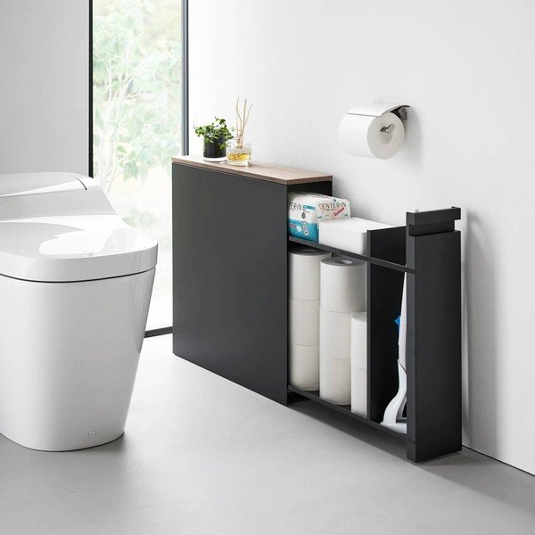 Juodos spalvos iš metalo vonios lentyna 14x55 cm Tower – YAMAZAKI-image-1