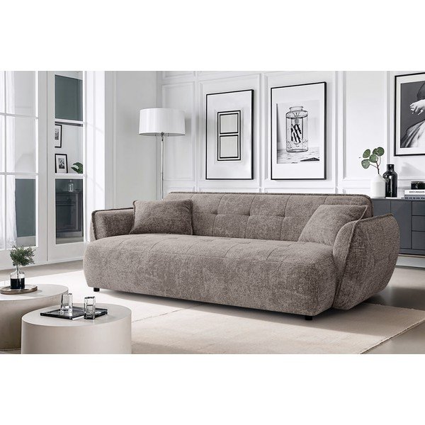 Taupe spalvos sofa iš šenilinio audinio 250 cm Nelia Big – Ropez-image-1