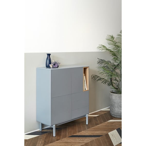 Aukšta šoninė spintelė mėlynos spalvos/pilkos spalvos 100x120 cm Corvo – Teulat-image-1
