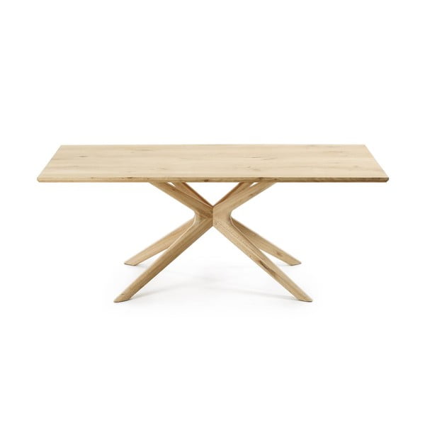 Valgomojo stalas su ąžuolo dekoro stalviršiu 100x200 cm Armande – Kave Home