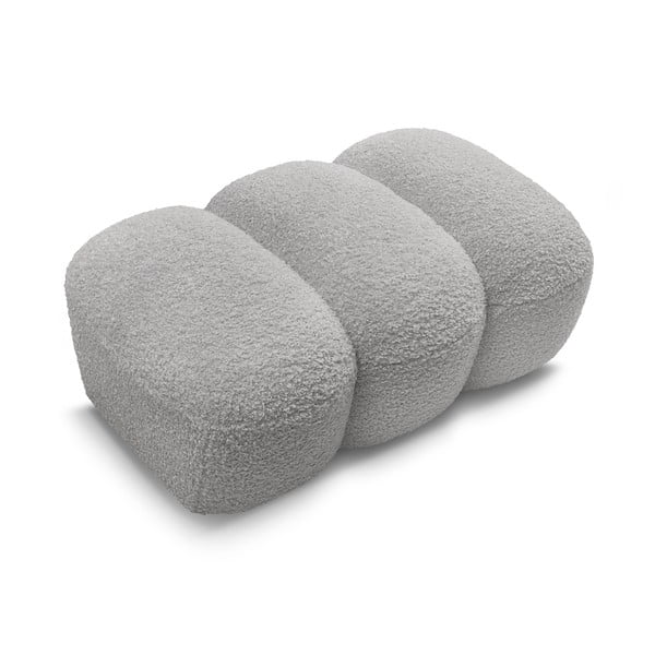 Šviesiai pilkos spalvos iš boucle taburetė Hippolyte – Bobochic Paris-image-4