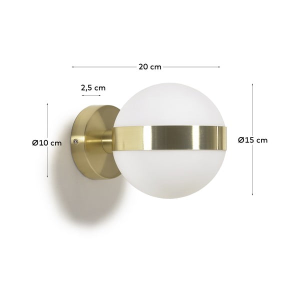 Aukso spalvos sieninis šviestuvas ø 15 cm Anasol - Kave Home-image-3