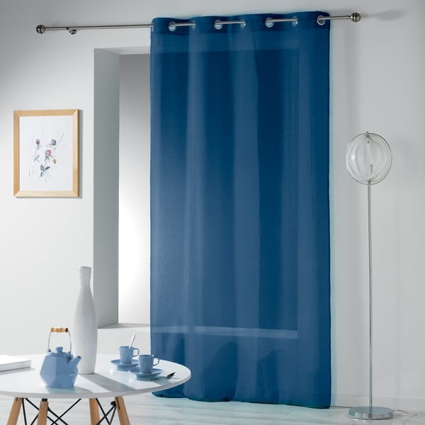 Tamsiai mėlynos spalvos permatoma užuolaida 140x280 cm Telma – douceur d'intérieur-image-2