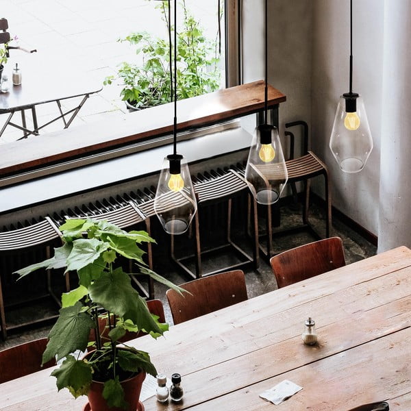 Juodas pakabinamas šviestuvas SULION Lily, aukštis 120 cm-image-1