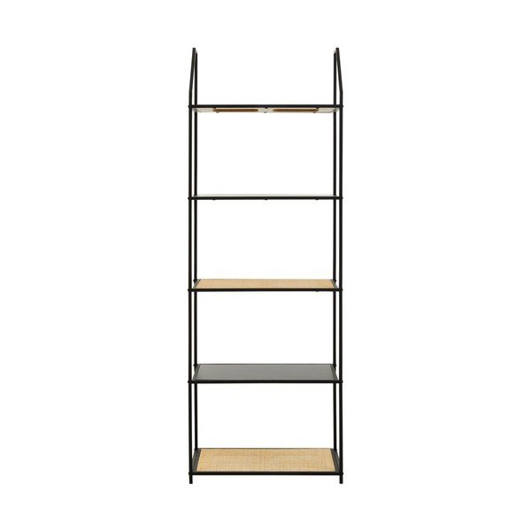 Juodos spalvos/natūralios spalvos iš metalo pastatoma lentyna 61x179x34 cm Depok – Premier Housewares-image-4