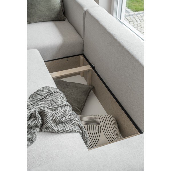 Kreminė kampinė sofa-lova (modulinė) Homely Tommy - Miuform-image-2
