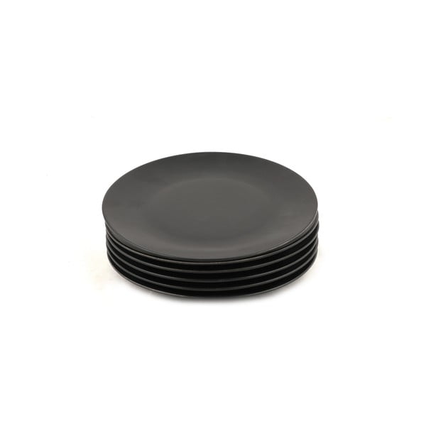 Lėkštės matinės juodos spalvos iš keramikos 6 vnt. ø 25 cm – Hermia-image-3