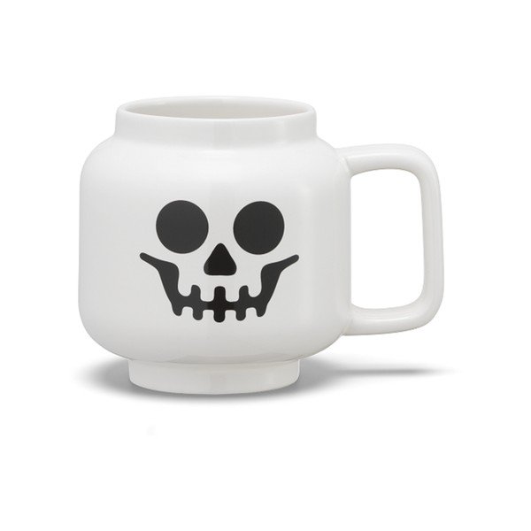 Baltos spalvos iš keramikos vaikiškas puodelis latte kavai 255 ml Skeleton – LEGO®