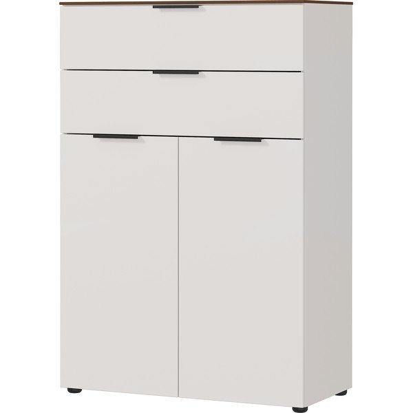 Pilkos ir smėlio spalvos aukšta komoda iš graikinio riešuto 81x120 cm Ancona - Germania-image-1