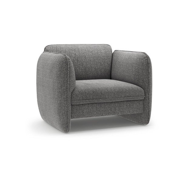 Tamsiai pilkos spalvos krėslas iš šenilinio audinio Georgia – Micadoni 