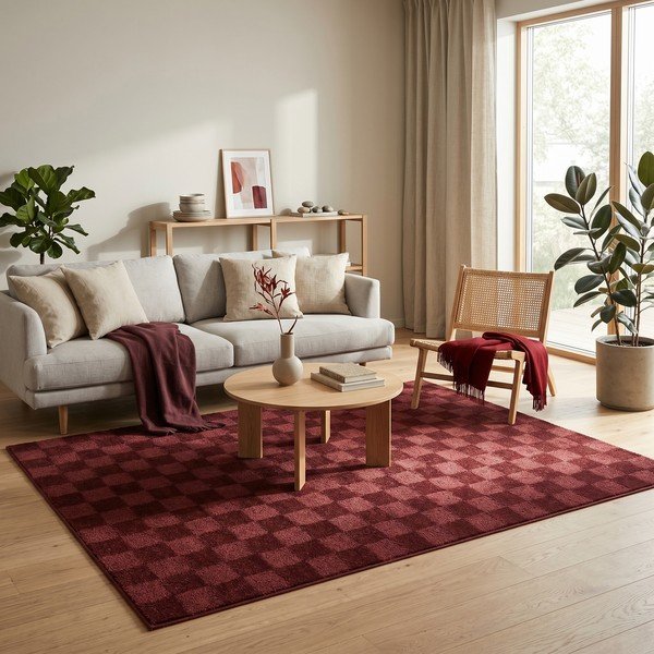 Bordo spalvos kilimas 160x230 cm Mosaic – ESTE-image-3