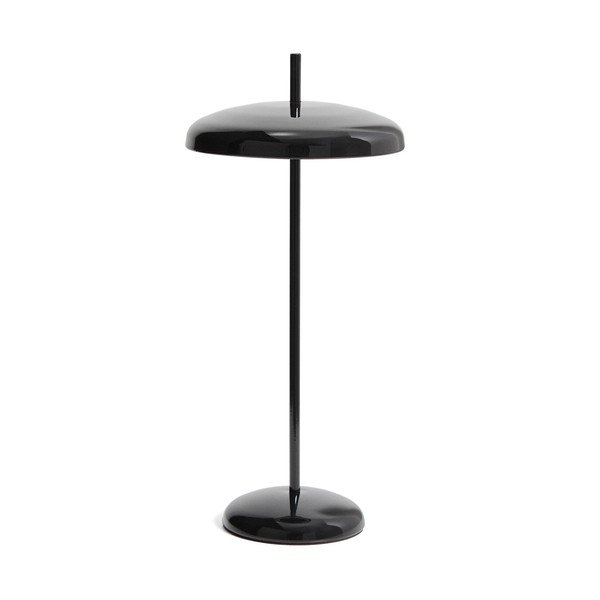 Juodos spalvos stalinis šviestuvas LED su pritemdymo funkcija (aukštis 35 cm) su metaliniu gaubtu Porte – Kave Home