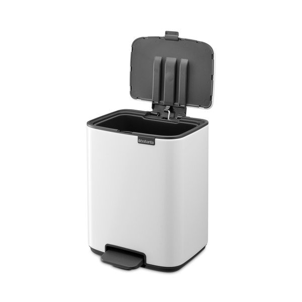 Baltos spalvos šiukšliadėžė iš plieno su pedalu 7 l Bo – Brabantia-image-4