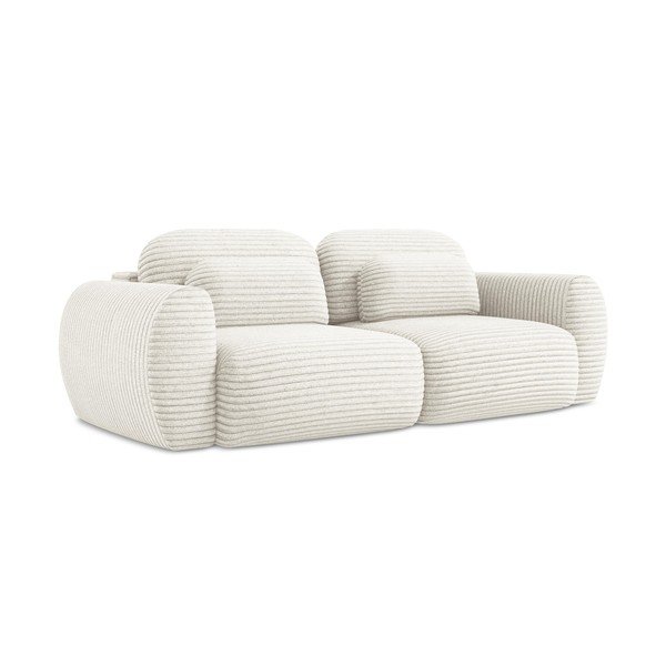 Smėlio spalvos iš kordinio velveto sulankstoma/su sandėliavimo vieta sofa 266 cm Kini – Makamii-image-3