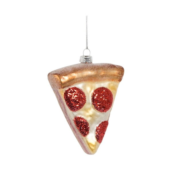 Iš stiklo rankų darbo eglutės papuošimas 10 cm Pizza Slice – Sass & Belle