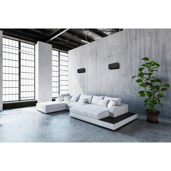 Juodos spalvos sieninis šviestuvas Sollux Geo Maxi-image-1