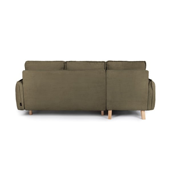 Iš kordinio velveto sulankstoma kampinė sofa žalios spalvos (kintama) Tori – Bonami Selection-image-4