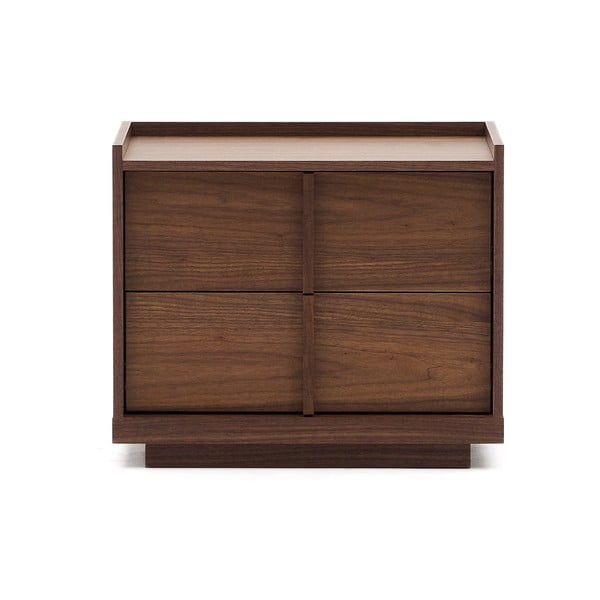 Tamsiai rudos spalvos naktinis staliukas iš riešutmedžio Onix – Kave Home-image-1