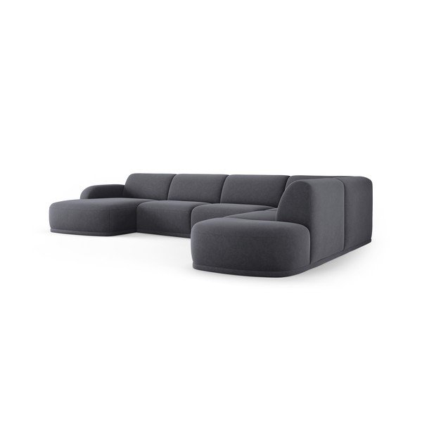 Iš velveto kampinė sofa pilkos spalvos Erin – Micadoni Home-image-3