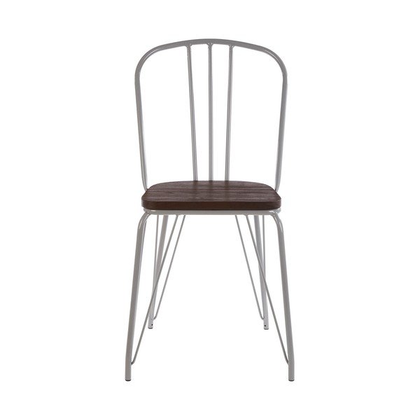 Pilkos spalvos/tamsios natūralios spalvos iš guobos masyvo valgomojo kėdė District – Premier Housewares-image-2