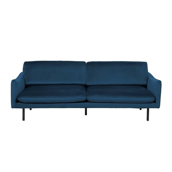 Tamsiai mėlyna trijų vietų sofa su aksomo išvaizda "Monobeli Aaron