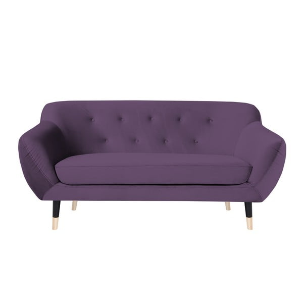 Violetinė sofa su juodomis kojomis Mazzini Sofas Amelie, 158 cm