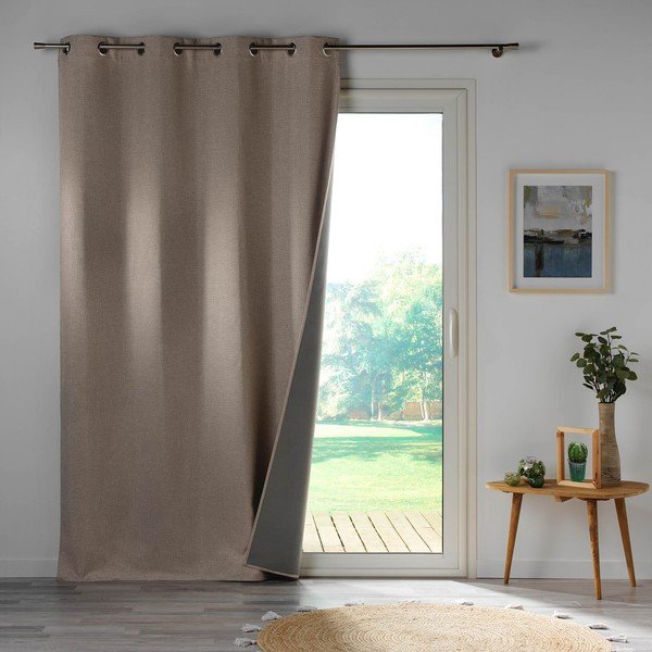 Visiškai užtemdo užuolaida smėlio spalvos 140x260 cm Crepuscule – douceur d'intérieur-image-2