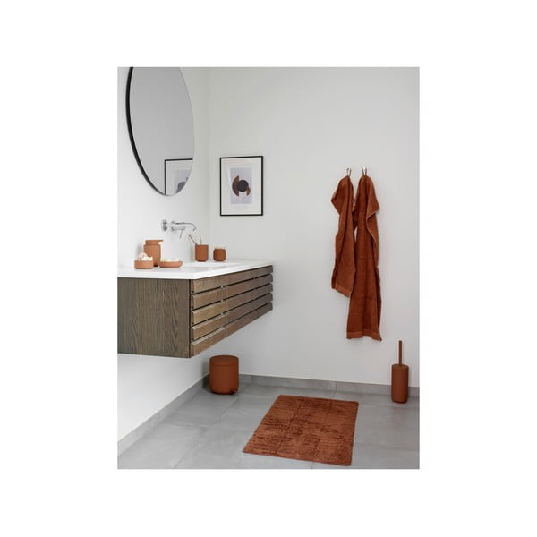 Vonios rankšluostis iš medvilnės oranžinės spalvos/rudos spalvos 50x70 cm Terracotta – Zone-image-2