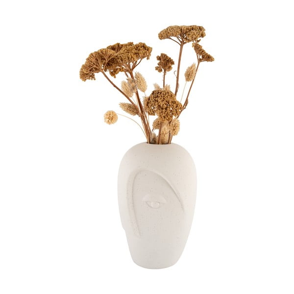 Kreminės spalvos iš keramikos vaza (aukštis 19,5 cm) Face – House Nordic-image-3