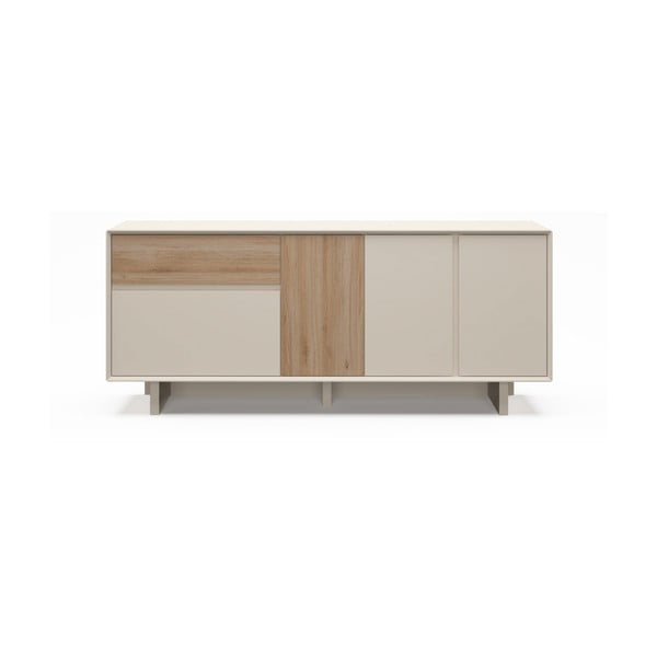 Smėlio spalvos/natūralios spalvos šoninė spintelė iš ąžuolo 180x76x45 cm Carpi – Marckeric