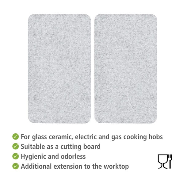 Viryklės dangčiai iš grūdinto stiklo, 2 vnt., 52x30 cm Transparent - Allstar-image-2