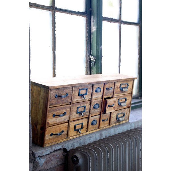 Šviesios natūralios spalvos iš pušies masyvo pakabinama šoninė spintelė 67x25x14 cm Klas – Ellos Home-image-3