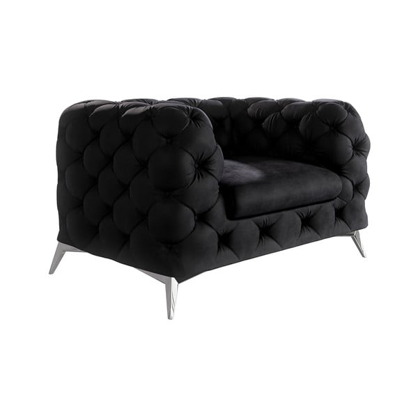 Juodos spalvos iš velveto krėslas Chelsea – Ropez