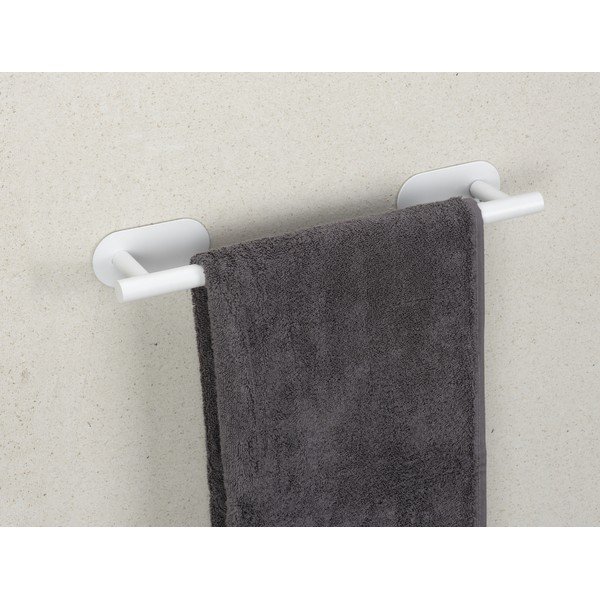 Klijuojamas iš nerūdijančio plieno rankšluosčio laikiklis baltos spalvos Orea Uno – Wenko-image-1